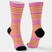 Orange Streifen pink Socken (Gewinkelt)