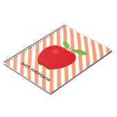 Orange Streifen, roter personalisierter Lehrer Notizblock (Linke Seite)