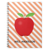 Orange Streifen, roter personalisierter Lehrer Notizblock (Vorderseite)