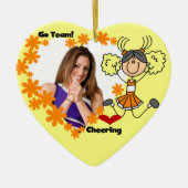 Orange Strichmännchen Cheerleader Ornament (Vorne)