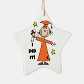 Orange Strichmännchen Girl Graduate Keramik Ornament (Rechts)