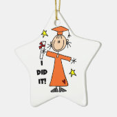Orange Strichmännchen Girl Graduate Keramik Ornament (Links)