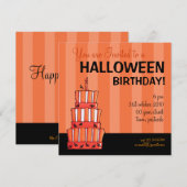 Orange Strickbäume Geburtstag Einladung (Vorne/Hinten)