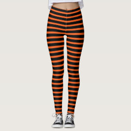 Orange Strip Halloween-Kostüm Leggings