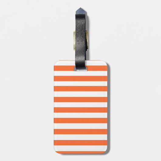 Orange Strip Logomarke Monogram Gepäckanhänger (Rückseite vertikal)