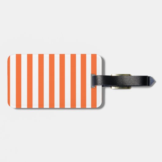 Orange Strip Logomarke Monogram Gepäckanhänger (Rückseite horizontal)