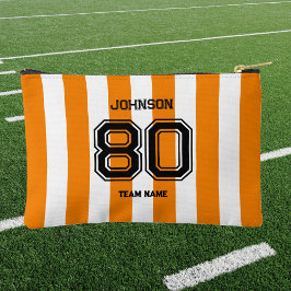 Orange Strip Sports Team Individuelle Name Zubehörtasche