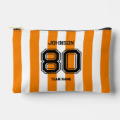 Orange Strip Sports Team Individuelle Name Zubehörtasche (Vorderseite)