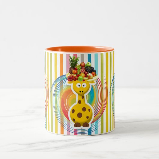 Orange Stripe Giraffe Frucht Tasse (Mittel)