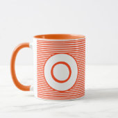 Orange Stripe Monogram Tasse (Links)