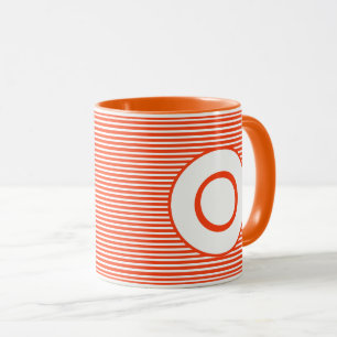 Orange Stripe Monogram Tasse