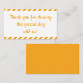 Orange Stripe Wedding Fall Brautparty Vielen Dank Platzkarte (Vorne/Hinten)