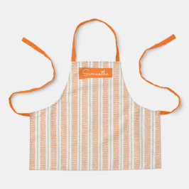 Orange Striped Individuelle Name Schürze