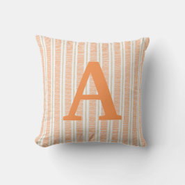 Orange Striped Monogram Letter Throw Kissen