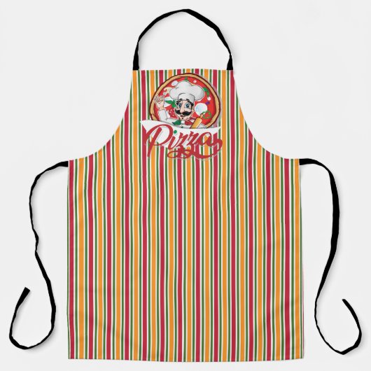 Orange Striped Pizza Schürze (Vorderseite)