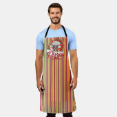 Orange Striped Pizza Schürze (Getragen)