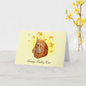 Orange Striped Tabby Cat ist ein Star Karte (Gelbe Blume)