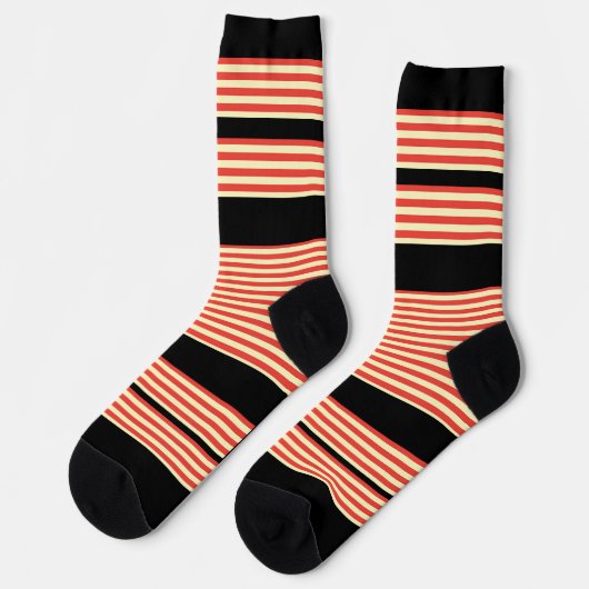 Orange Stripes Black Socken (Linkes Detail)