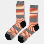 Orange Stripes Grau Socken (Linkes Detail)