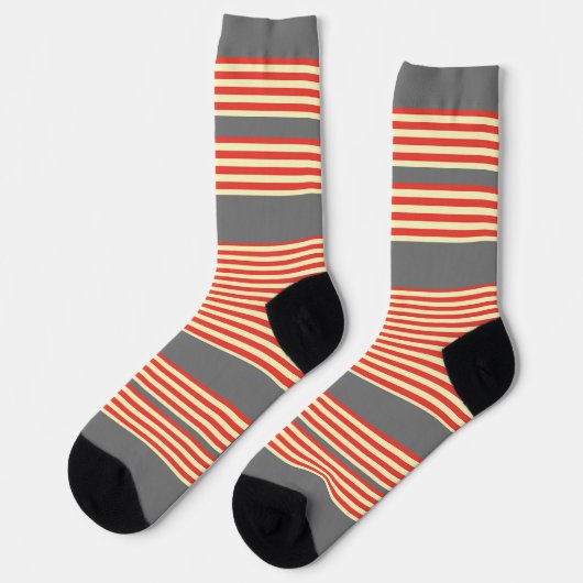 Orange Stripes Grau Socken (Linkes Detail)