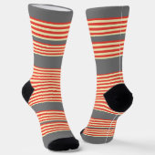 Orange Stripes Grau Socken (Gewinkelt)