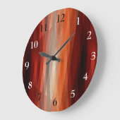 Orange Stripes Große Wanduhr (Winkel)