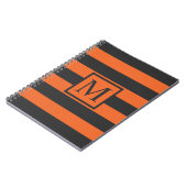 Orange Stripes Halloween Monogram | Gästebuch Notizblock (Linke Seite)