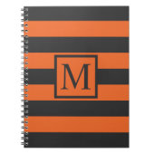Orange Stripes Halloween Monogram | Gästebuch Notizblock (Vorderseite)