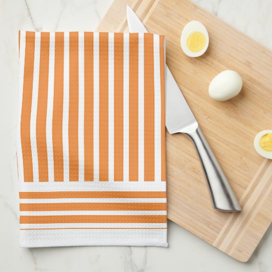 Orange Stripes Küche Geschirrtuch (Viertel Falte)