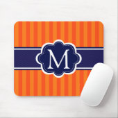 Orange Stripes Marine-Blau-kundenspezifische Mousepad (Mit Mouse)