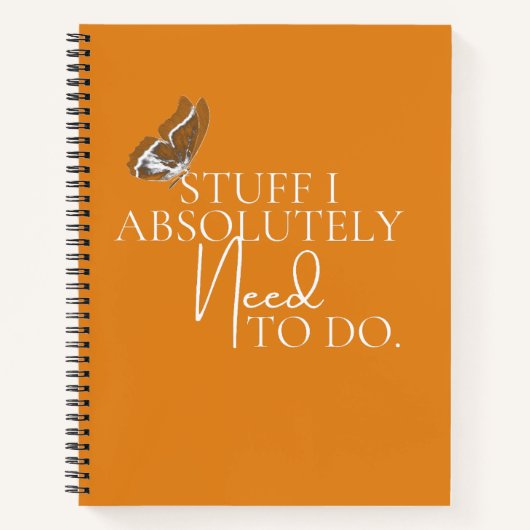 Orange Stuff, das ich unbedingt tun muss Notizblock (Vorderseite)