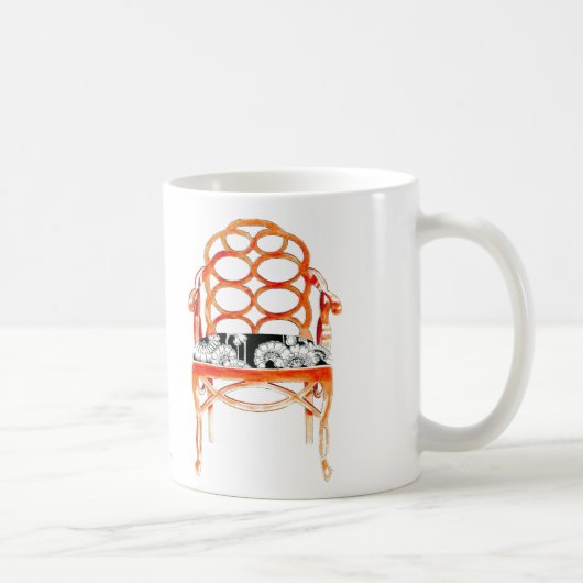 Orange Stuhl-Tasse Kaffeetasse (Rechts)