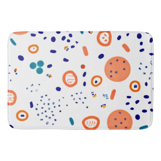 Orange Style Patterns Art Design Badematte (Vorderseite)