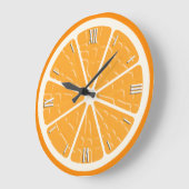 Orange Stylized Fruit Slice Große Wanduhr (Winkel)