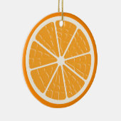 Orange Stylized Fruit Slice Keramik Ornament (Rechts)