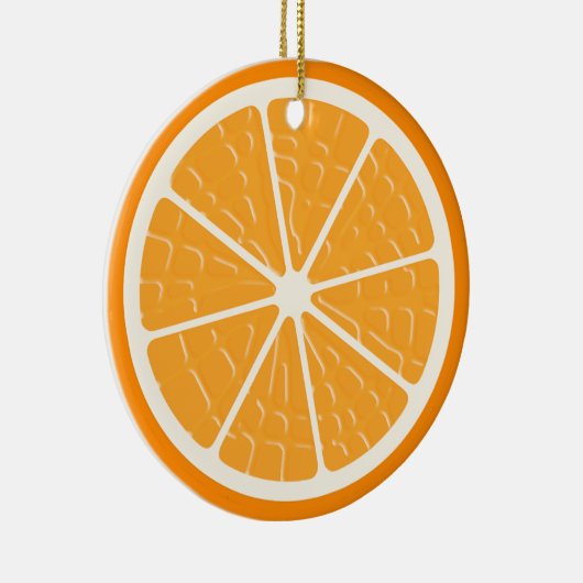 Orange Stylized Fruit Slice Keramik Ornament (Rechts)