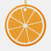 Orange Stylized Fruit Slice Keramik Ornament (Vorne)