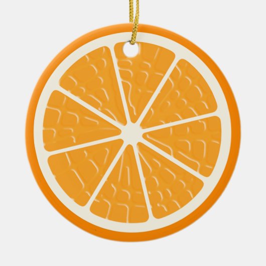 Orange Stylized Fruit Slice Keramik Ornament (Vorne)