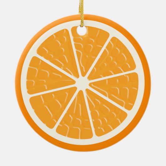 Orange Stylized Fruit Slice Keramik Ornament (Hinten)