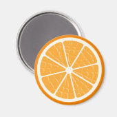 Orange Stylized Fruit Slice Magnet (Vorderseite/Rückseite)
