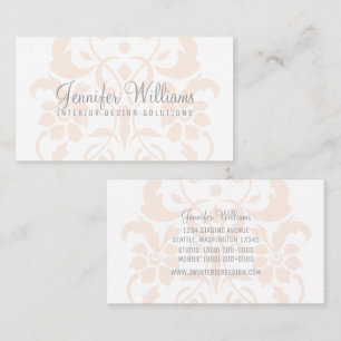 Orange Subtile Damask Business Card Visitenkarte