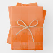 Orange Subtle Gradient w/ Peek-A-Boo Buffalo Plaid Geschenkpapier Set