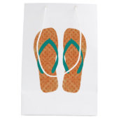 Orange Summer Beach Party Flip Flops Geschenktasch Mittlere Geschenktüte (Rückseite)