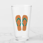 Orange Summer Beach Sandals Drehte Flop Design Glas (Vorderseite)