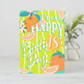 Orange Summer Birthday Card Feiertagskarte (Stehend Vorderseite)