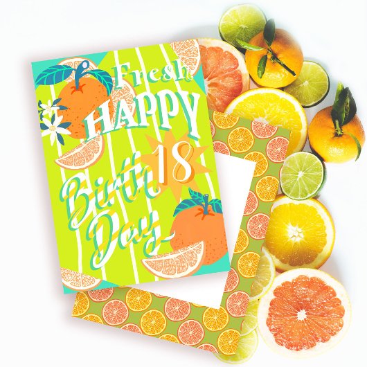 Orange Summer Birthday Card Feiertagskarte