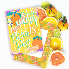 Orange Summer Birthday Card Feiertagskarte