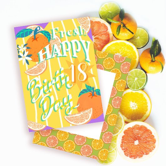 Orange Summer Birthday Card Feiertagskarte