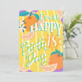 Orange Summer Birthday Card Feiertagskarte (Stehend Vorderseite)