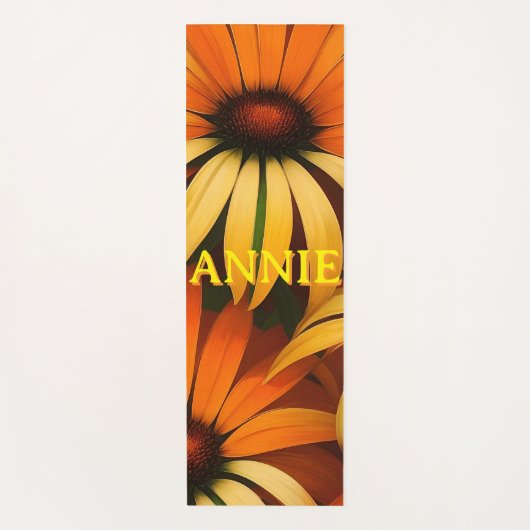 Orange Summer Blume Yogamatte (Vorderseite)